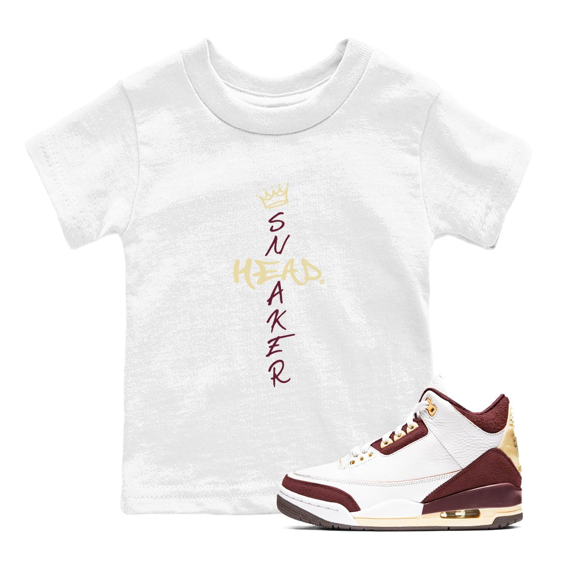 3s A Ma Maniere x Burgundy Crush shirts to match jordans Cross Sneakerhead sneaker match teesA Ma Maniére x Air Jordan 3 "Burgundy Crush" SNRT Sneaker Tees streetwear brand Baby and Youth White 1 cotton tee