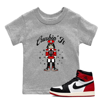 1s Black Toe Reimagined t shirts to match sneakers Crushin' It Christmas Tee  Air Jordan 1 Black Toe Reimagined shirt SNRT Sneaker Tees Youth Baby Heather Grey 1 tee