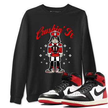 1s Black Toe Reimagined t shirts to match sneakers Crushin' It Christmas Tee  Air Jordan 1 Black Toe Reimagined shirt SNRT Sneaker Tees unisex cotton Black 1 shirts