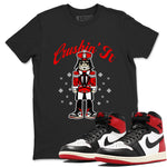 1s Black Toe Reimagined t shirts to match sneakers Crushin' It Christmas Tee  Air Jordan 1 Black Toe Reimagined shirt SNRT Sneaker Tees unisex cotton Black 1 shirts