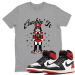 1s Black Toe Reimagined t shirts to match sneakers Crushin' It Christmas Tee  Air Jordan 1 Black Toe Reimagined shirt SNRT Sneaker Tees unisex cotton Heather Grey 1 shirts