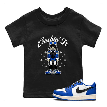 1s Game Royal t shirts to match sneakers Crushin' It Christmas Tee  Air Jordan 1 Game Royal shirt SNRT Sneaker Tees Youth Baby Black 1 tee