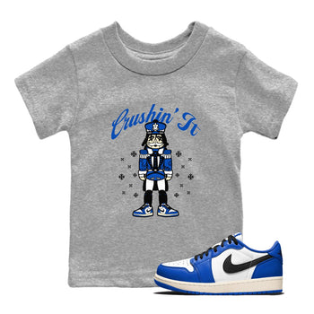 1s Game Royal t shirts to match sneakers Crushin' It Christmas Tee  Air Jordan 1 Game Royal shirt SNRT Sneaker Tees Youth Baby Heather Grey 1 tee