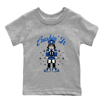 1s Game Royal t shirts to match sneakers Crushin' It Christmas Tee  Air Jordan 1 Game Royal shirt SNRT Sneaker Tees Youth Baby Heather Grey 2 tee