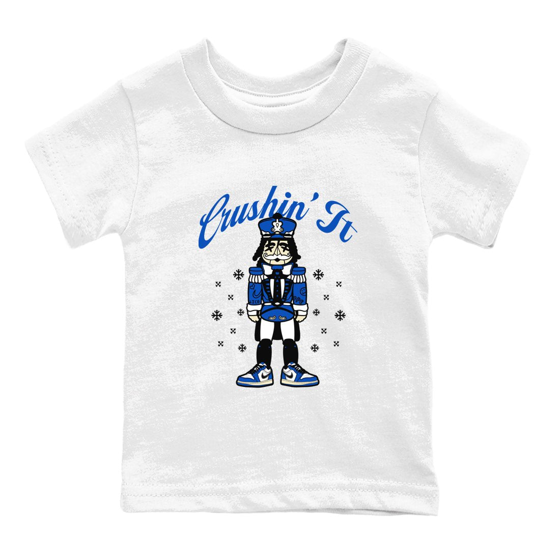 1s Game Royal t shirts to match sneakers Crushin' It Christmas Tee  Air Jordan 1 Game Royal shirt SNRT Sneaker Tees Youth Baby White 2 tee