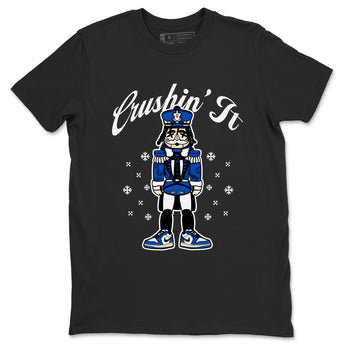 1s Game Royal t shirts to match sneakers Crushin' It Christmas Tee  Air Jordan 1 Game Royal shirt SNRT Sneaker Tees unisex cotton Black 2 shirts