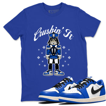 1s Game Royal t shirts to match sneakers Crushin' It Christmas Tee  Air Jordan 1 Game Royal shirt SNRT Sneaker Tees unisex cotton Royal Blue 1 shirts