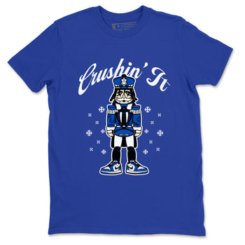 1s Game Royal t shirts to match sneakers Crushin' It Christmas Tee  Air Jordan 1 Game Royal shirt SNRT Sneaker Tees unisex cotton Royal Blue 2 shirts