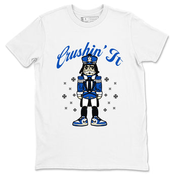 1s Game Royal t shirts to match sneakers Crushin' It Christmas Tee  Air Jordan 1 Game Royal shirt SNRT Sneaker Tees unisex cotton White 2 shirts