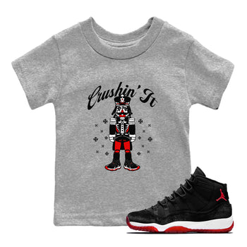 11s Bred Velvet shirts to match jordans Crushin' It sneaker match tees Air Jordan 11 Retro Bred Velvet match shoes to clothes SNRT Sneaker Tees Youth Baby Heather Grey 1 tee