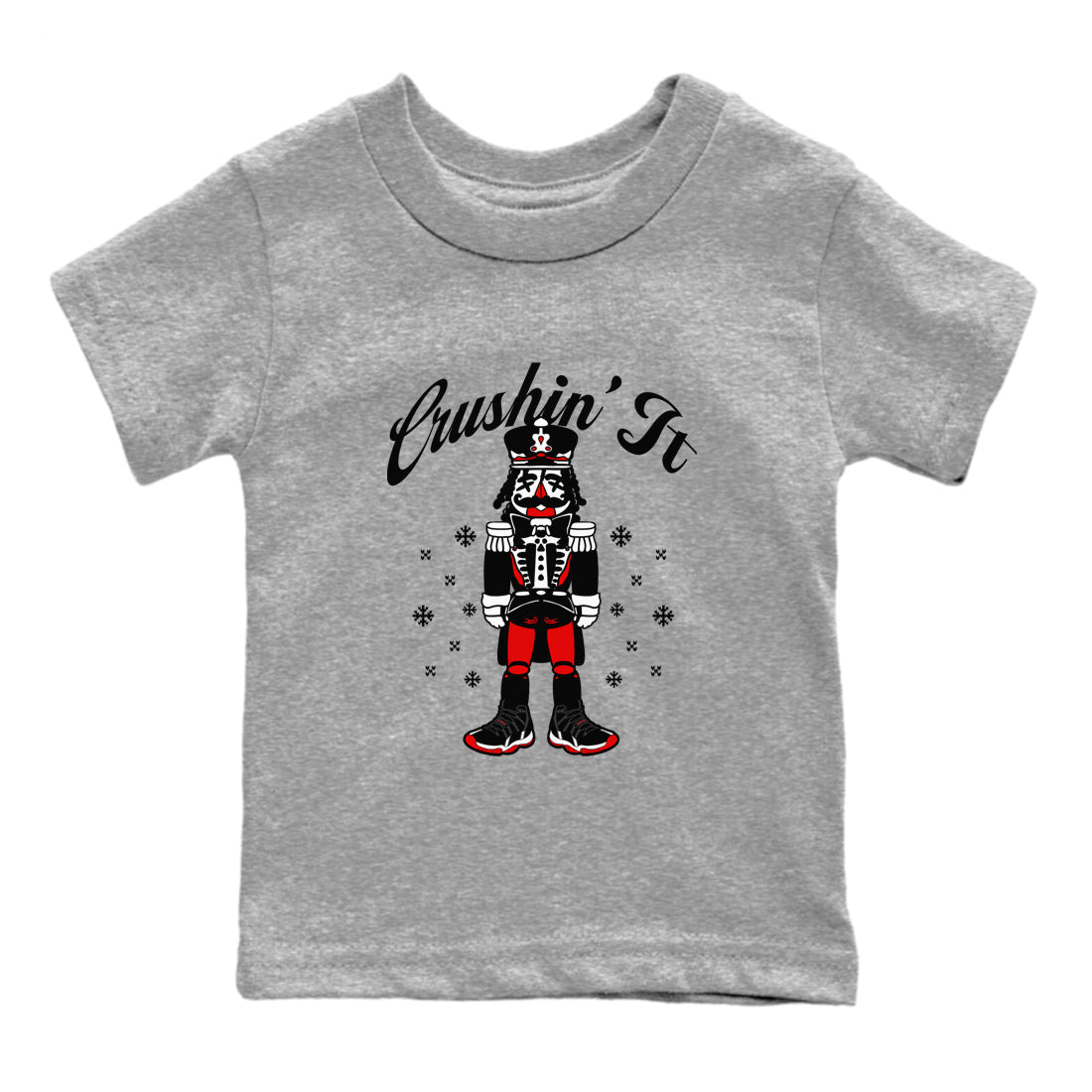 11s Bred Velvet shirts to match jordans Crushin' It sneaker match tees Air Jordan 11 Retro Bred Velvet match shoes to clothes SNRT Sneaker Tees Youth Baby Heather Grey 2 tee