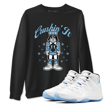 11s Legend Blue (Columbia) shirts to match jordans Crushin' It sneaker match tees Air Jordan 11 Retro Legend Blue match shoes to clothes SNRT Sneaker Tees unisex cotton Black 1 shirts