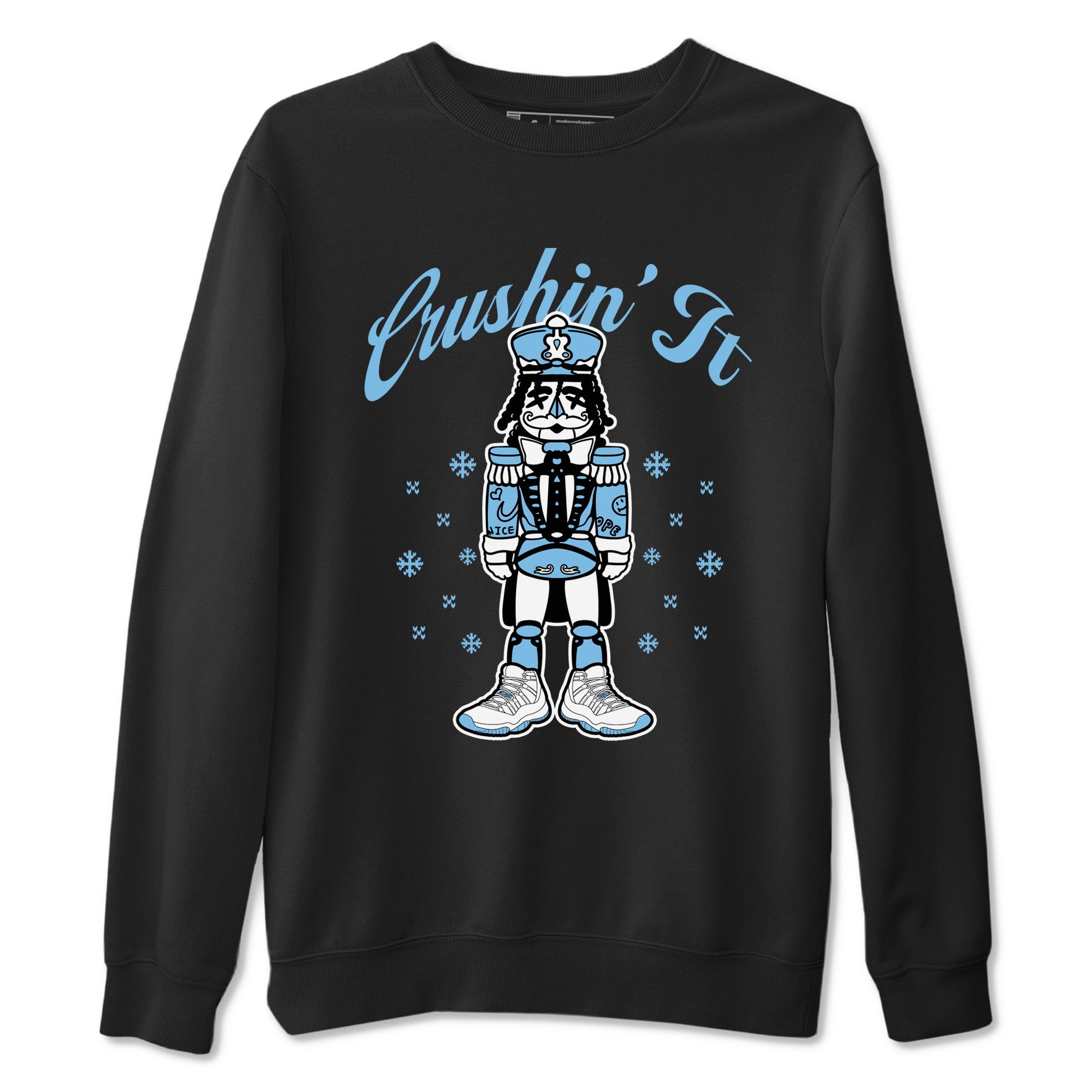 11s Legend Blue (Columbia) shirts to match jordans Crushin' It sneaker match tees Air Jordan 11 Retro Legend Blue match shoes to clothes SNRT Sneaker Tees unisex cotton Black 2 shirts