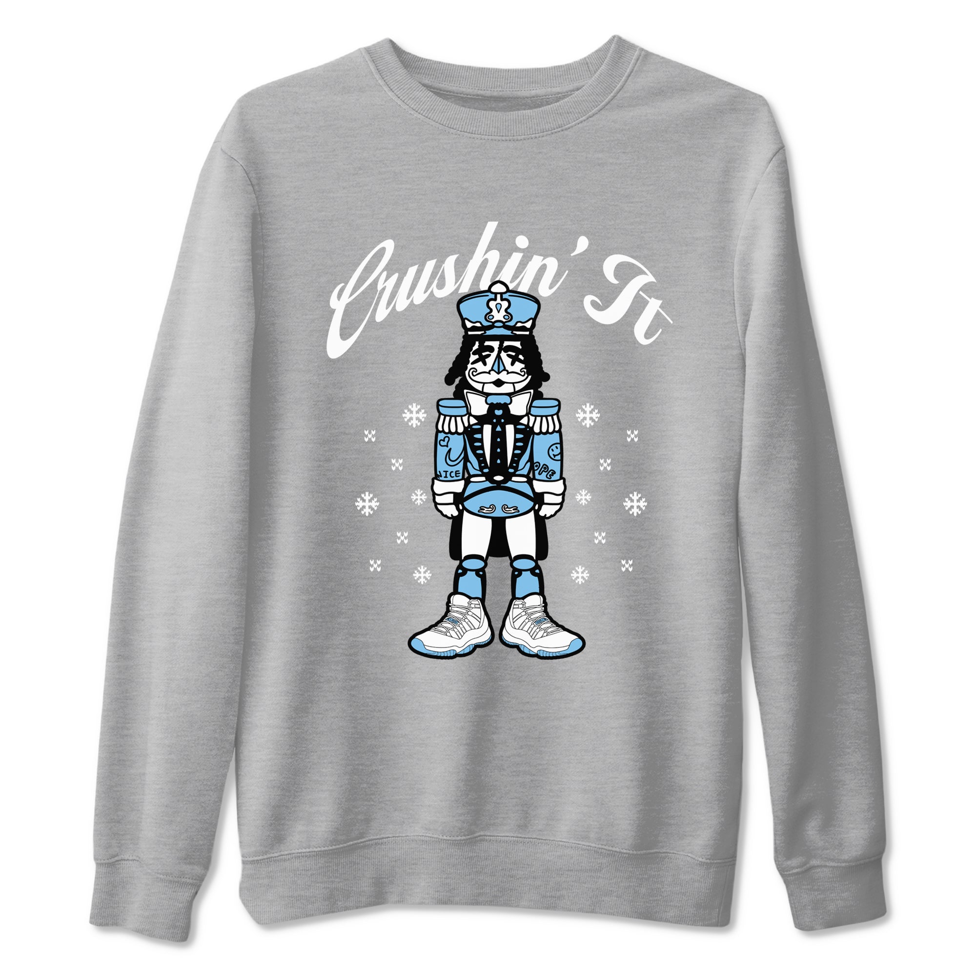 11s Legend Blue (Columbia) shirts to match jordans Crushin' It sneaker match tees Air Jordan 11 Retro Legend Blue match shoes to clothes SNRT Sneaker Tees unisex cotton Heather Grey 2 shirts