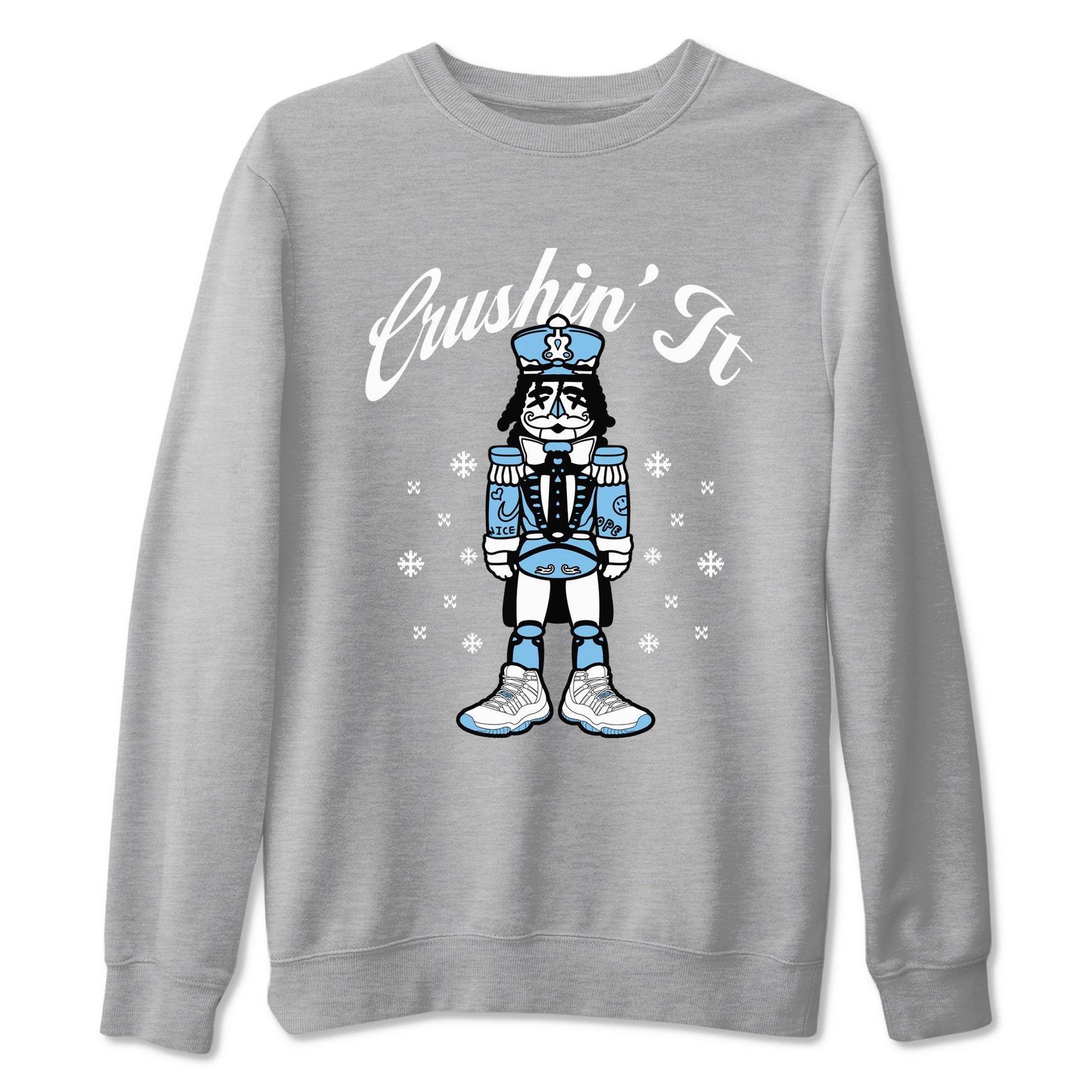 11s Legend Blue (Columbia) shirts to match jordans Crushin' It sneaker match tees Air Jordan 11 Retro Legend Blue match shoes to clothes SNRT Sneaker Tees unisex cotton Heather Grey 2 shirts