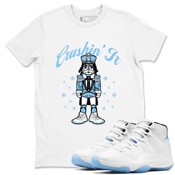 11s Legend Blue (Columbia) shirts to match jordans Crushin' It sneaker match tees Air Jordan 11 Retro Legend Blue match shoes to clothes SNRT Sneaker Tees unisex cotton White 1 shirts