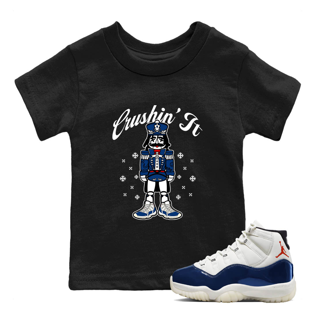 Sneaker Threads – Sneaker Tees To Match Air Jordan 11 Rare Air – Crushin' It Youth Graphic Tee Black 1. Perfect for Jordan releases 2025 colorways.