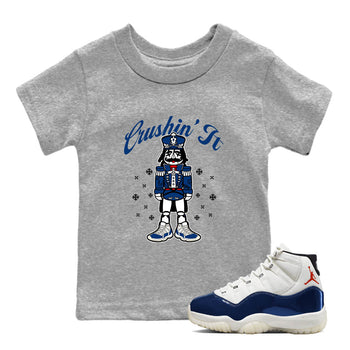 Sneaker Threads – Sneaker Tees To Match Air Jordan 11 Rare Air – Crushin' It Youth Graphic Tee Heather Grey 1. Perfect for Jordan releases 2025 colorways.