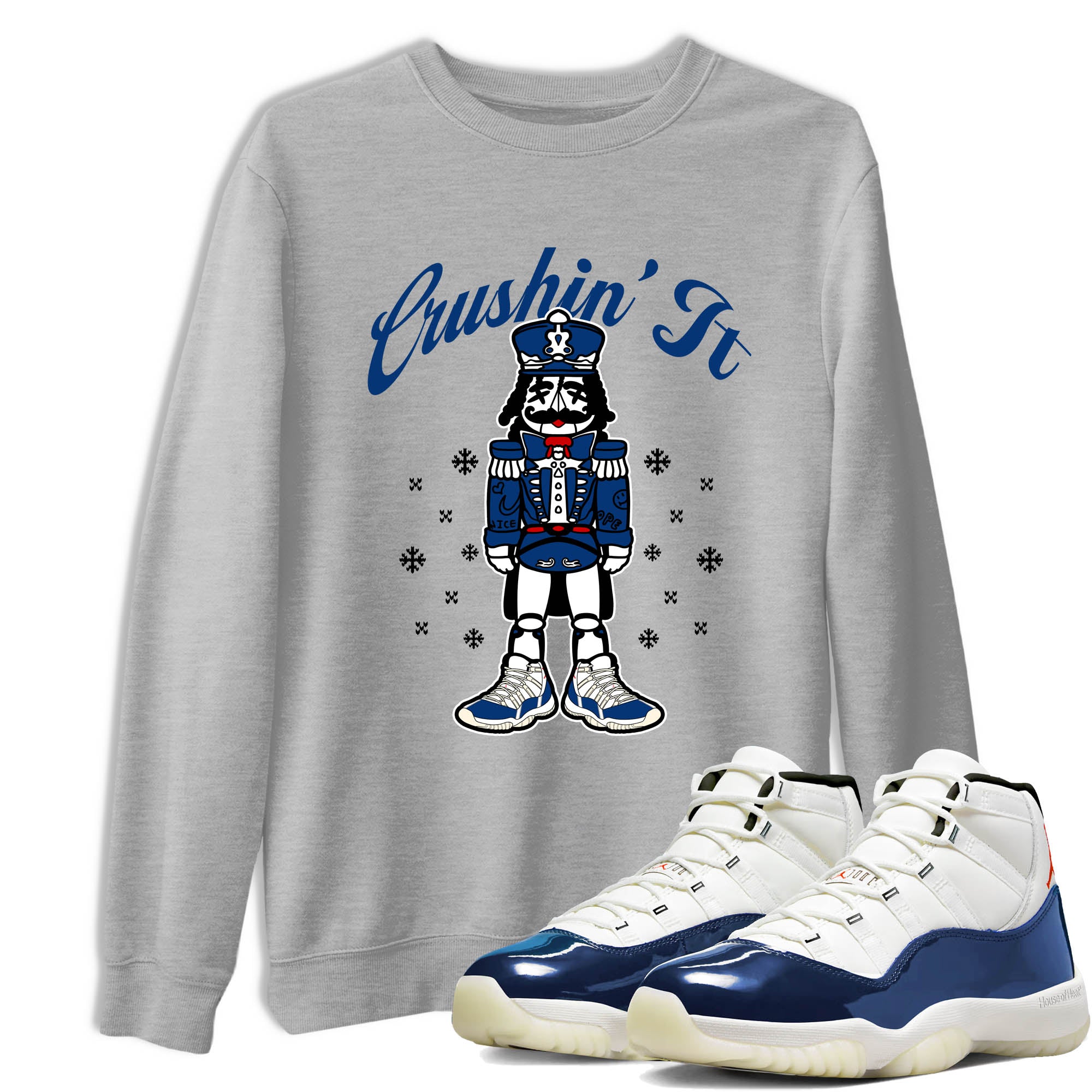 Sneaker Threads – Sneaker Tees To Match Air Jordan 11 Rare Air – Crushin' It Graphic Tee Heather Grey 1. Perfect for Jordan releases 2025 colorways.