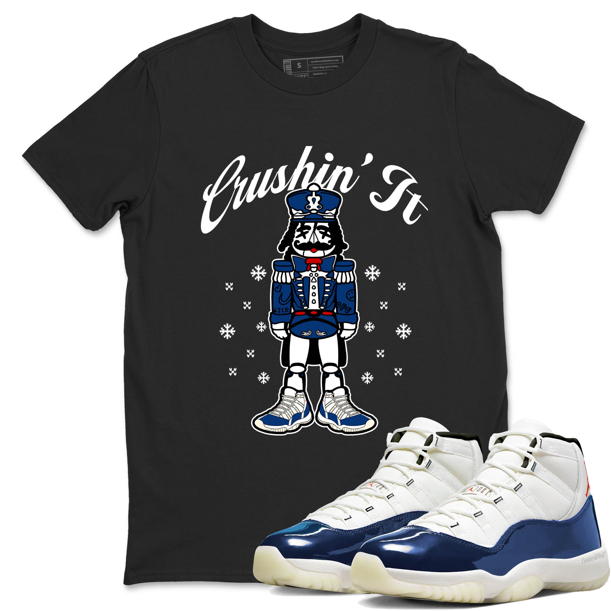 Sneaker Threads – Sneaker Tees To Match Air Jordan 11 Rare Air – Crushin' It Graphic Tee Black 1. Perfect for Jordan releases 2025 colorways.