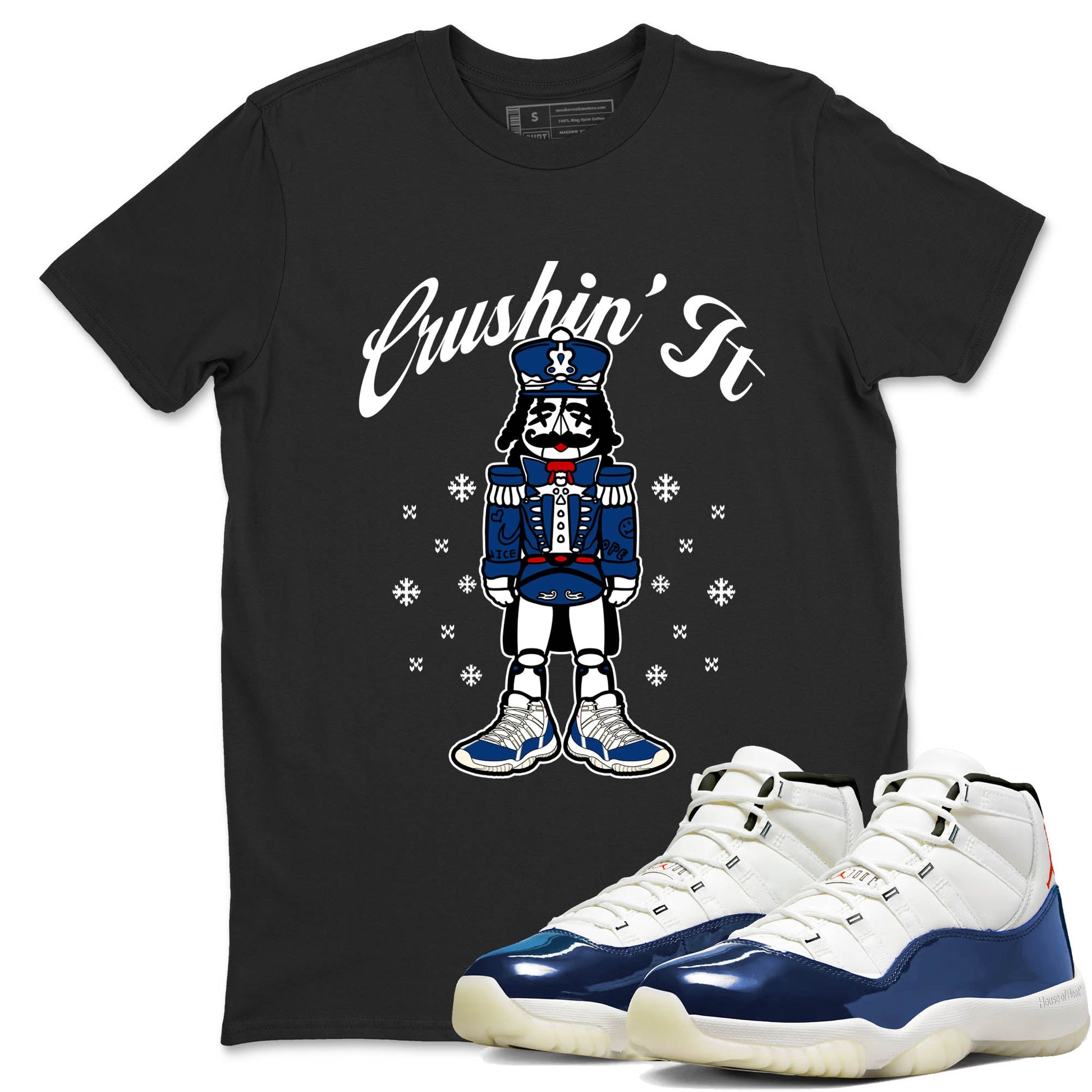 Sneaker Threads – Sneaker Tees To Match Air Jordan 11 Rare Air – Crushin' It Graphic Tee Black 1. Perfect for Jordan releases 2025 colorways.