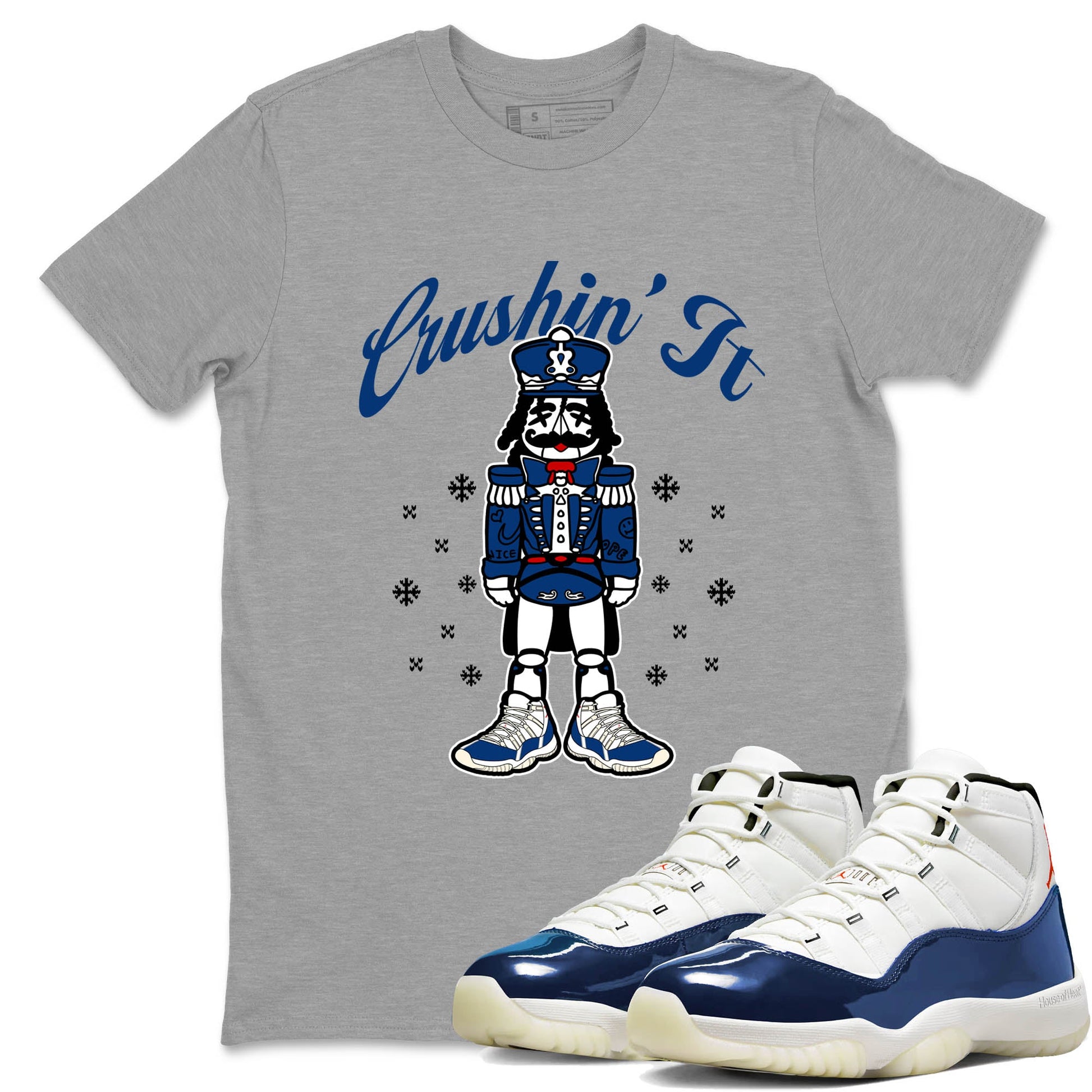 Sneaker Threads – Sneaker Tees To Match Air Jordan 11 Rare Air – Crushin' It Graphic Tee Heather Grey 1. Perfect for Jordan releases 2025 colorways.