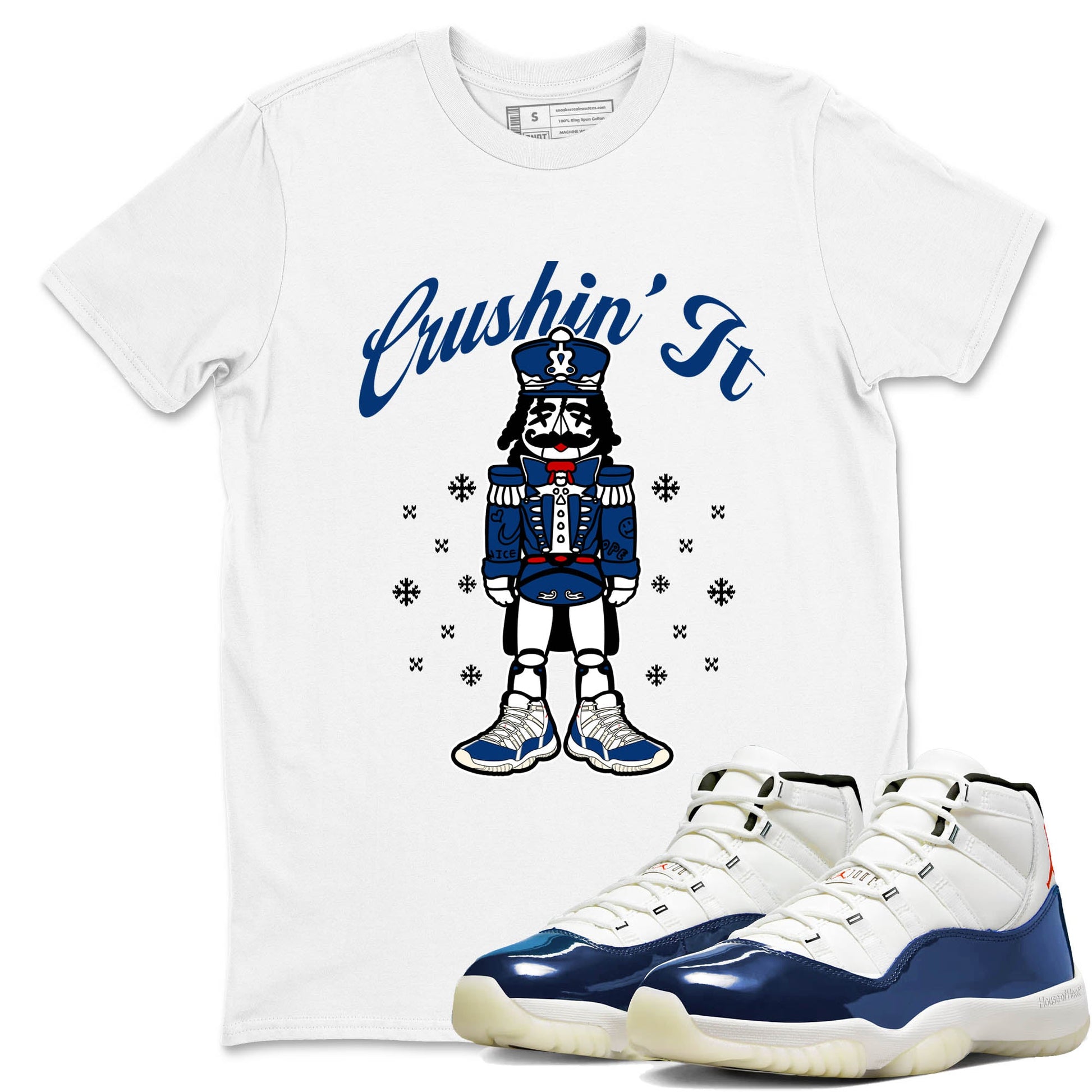 Sneaker Threads – Sneaker Tees To Match Air Jordan 11 Rare Air – Crushin' It Graphic Tee White 1. Perfect for Jordan releases 2025 colorways.