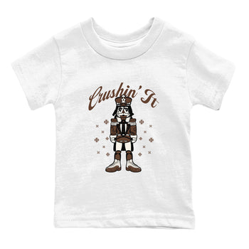 AJ12 Baroque Brown shirts to match jordans Crushin' It best t shirts to wear with jordans SoleFly x Jordan 12 Baroque Brown match shoes to clothes SNRT Sneaker Tees Youth Baby White 2 tee
