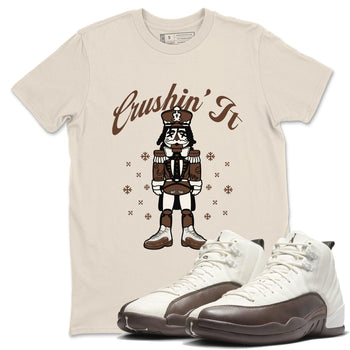 AJ12 Baroque Brown shirts to match jordans Crushin' It best t shirts to wear with jordans SoleFly x Jordan 12 Baroque Brown match shoes to clothes SNRT Sneaker Tees unisex cotton Natural 1 shirts