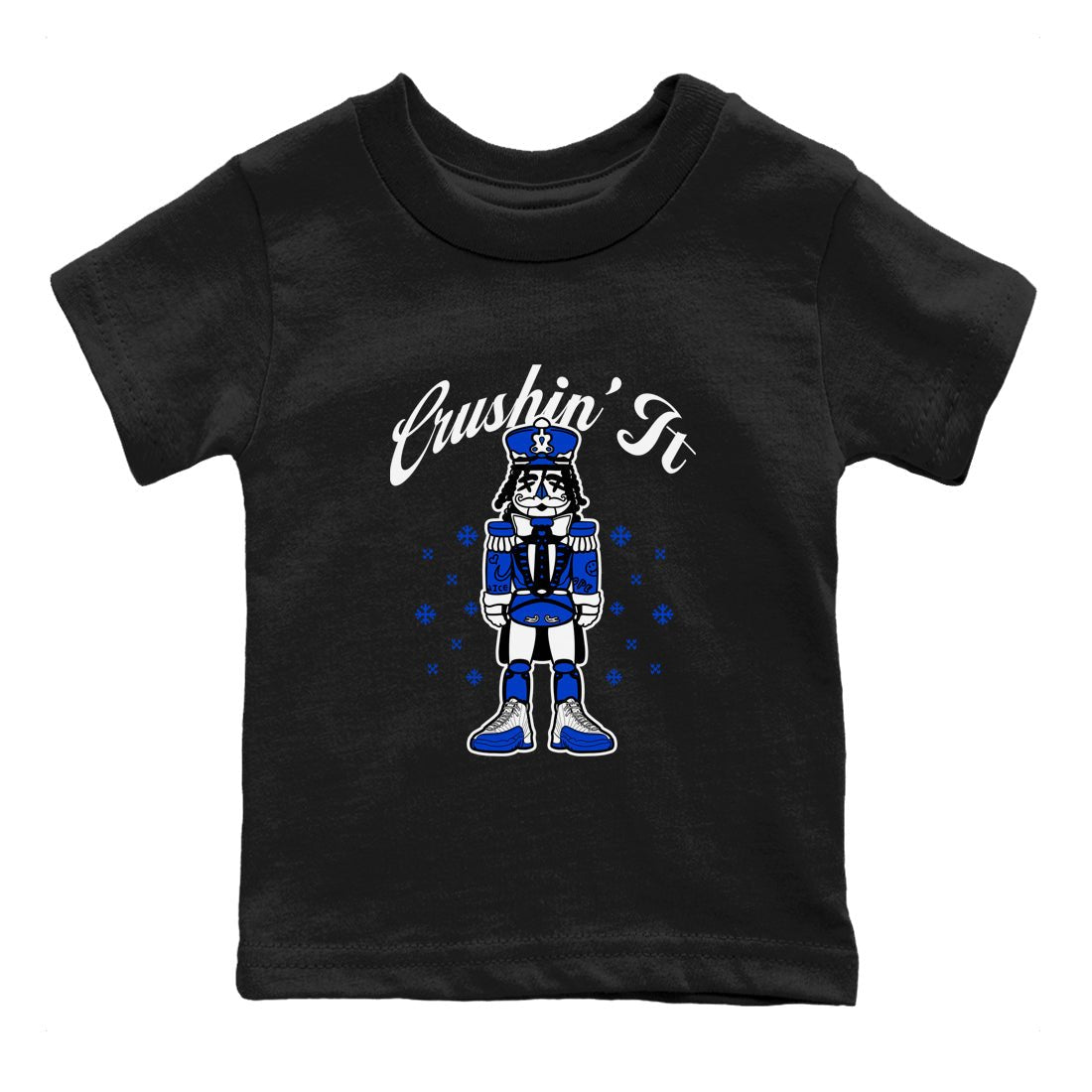 12s Game Royal t shirts to match sneakers Crushin' It Christmas Tee  Blueberry 12s shirt SNRT Sneaker Tees Youth Baby Black 2 tee