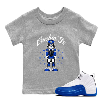 12s Game Royal t shirts to match sneakers Crushin' It Christmas Tee  Blueberry 12s shirt SNRT Sneaker Tees Youth Baby Heather Grey 1 tee