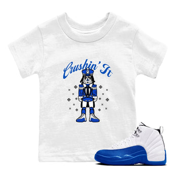 12s Game Royal t shirts to match sneakers Crushin' It Christmas Tee  Blueberry 12s shirt SNRT Sneaker Tees Youth Baby White 1 tee