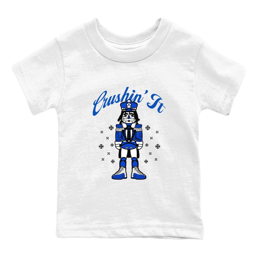12s Game Royal t shirts to match sneakers Crushin' It Christmas Tee  Blueberry 12s shirt SNRT Sneaker Tees Youth Baby White 2 tee