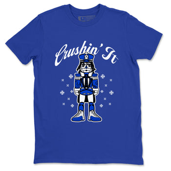 12s Game Royal t shirts to match sneakers Crushin' It Christmas Tee  Blueberry 12s shirt SNRT Sneaker Tees unisex cotton Royal Blue 2 shirts