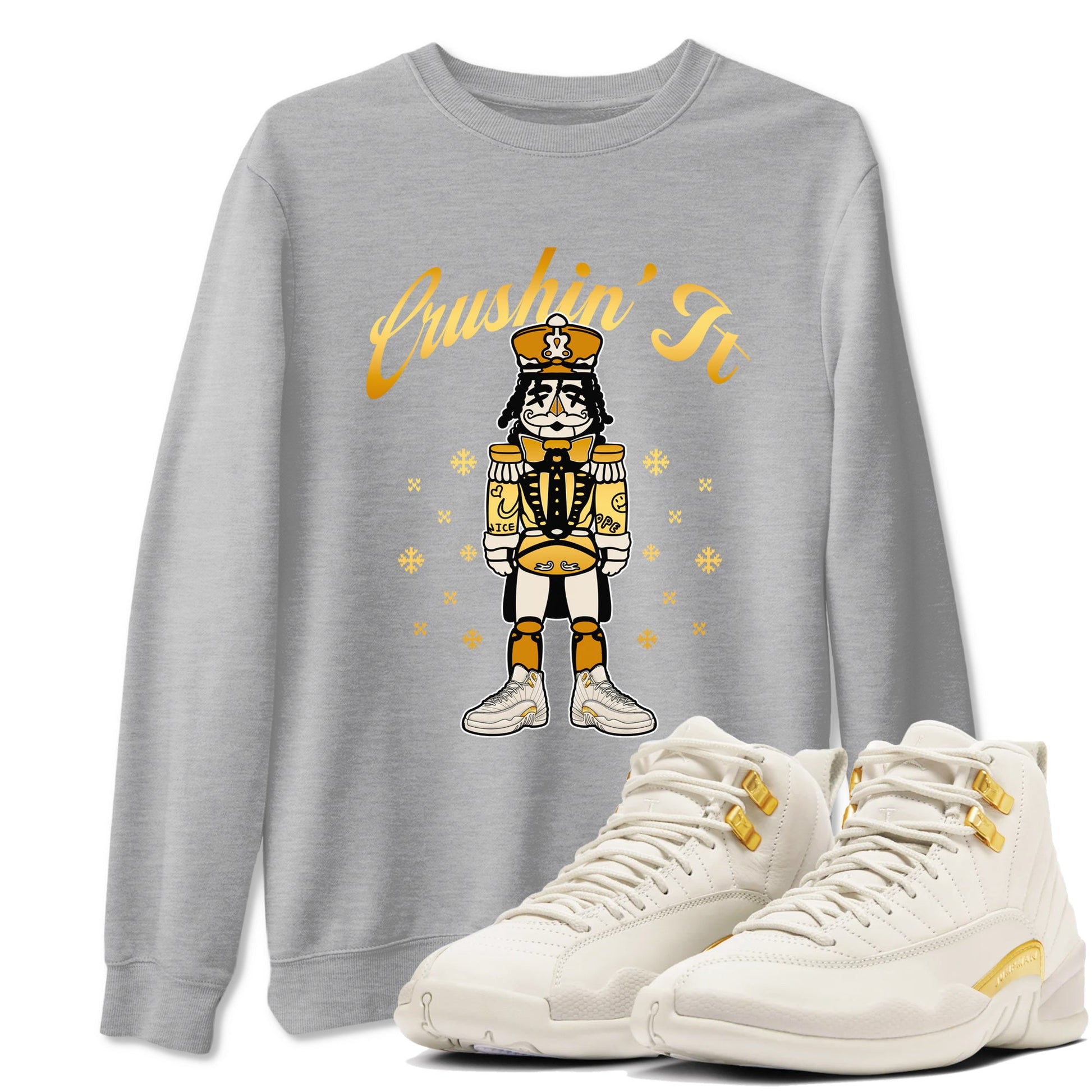 12s Phantom shirts to match jordans Crushin' It sneaker match tees Air Jordan 12 WMNS Phantom match shoes to clothes SNRT Sneaker Tees unisex cotton Heather Grey 1 shirts