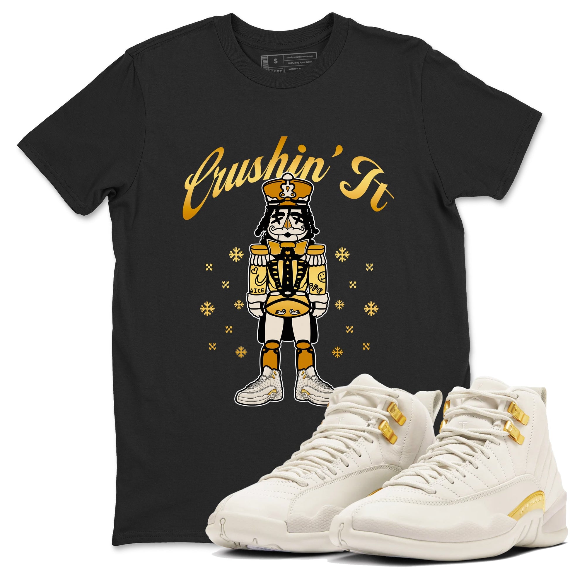 12s Phantom shirts to match jordans Crushin' It sneaker match tees Air Jordan 12 WMNS Phantom match shoes to clothes SNRT Sneaker Tees unisex cotton Black 1 shirts