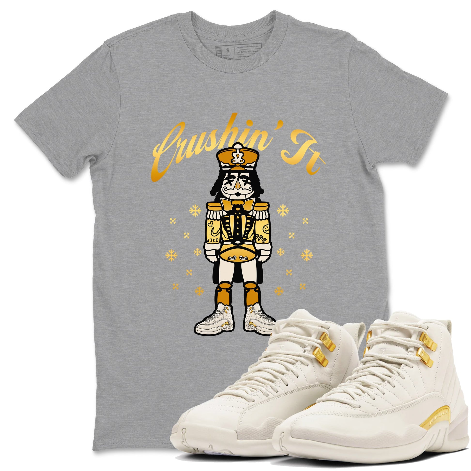 12s Phantom shirts to match jordans Crushin' It sneaker match tees Air Jordan 12 WMNS Phantom match shoes to clothes SNRT Sneaker Tees unisex cotton Heather Grey 1 shirts