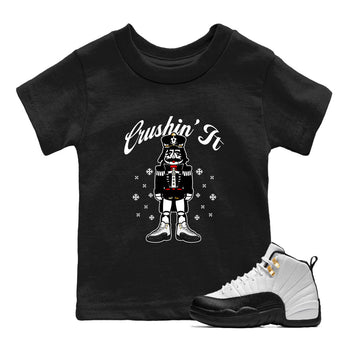 Sneaker Threads – Sneaker Tees To Match Air Jordan 12 Taxi – Crushin' It Youth Graphic Tee Black 1. Perfect for Jordan releases 2025 colorways.