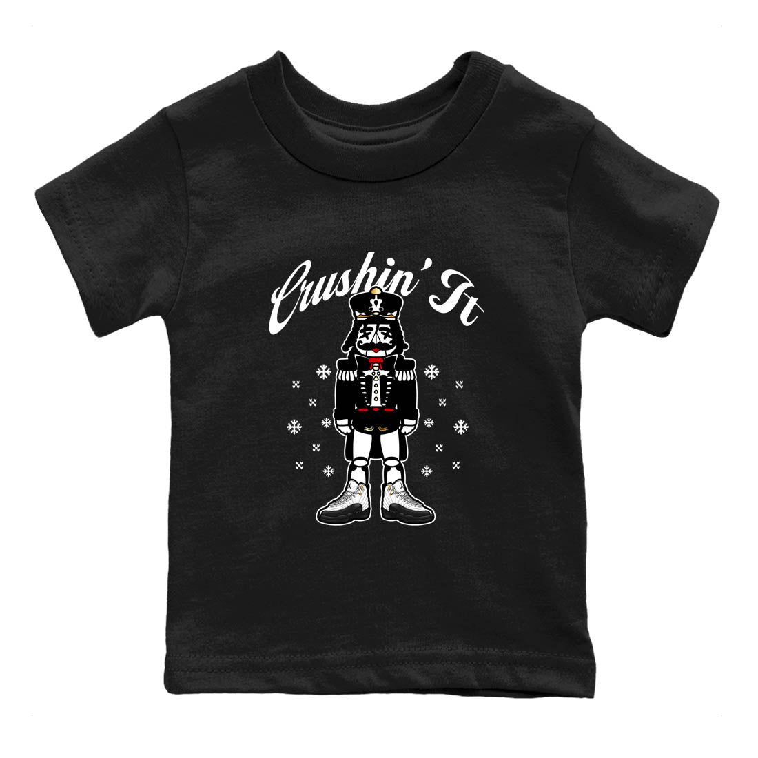 Sneaker Threads – Sneaker Tees To Match Air Jordan 12 Taxi – Crushin' It Youth Graphic Tee Black 2. Perfect for Jordan releases 2025 colorways.