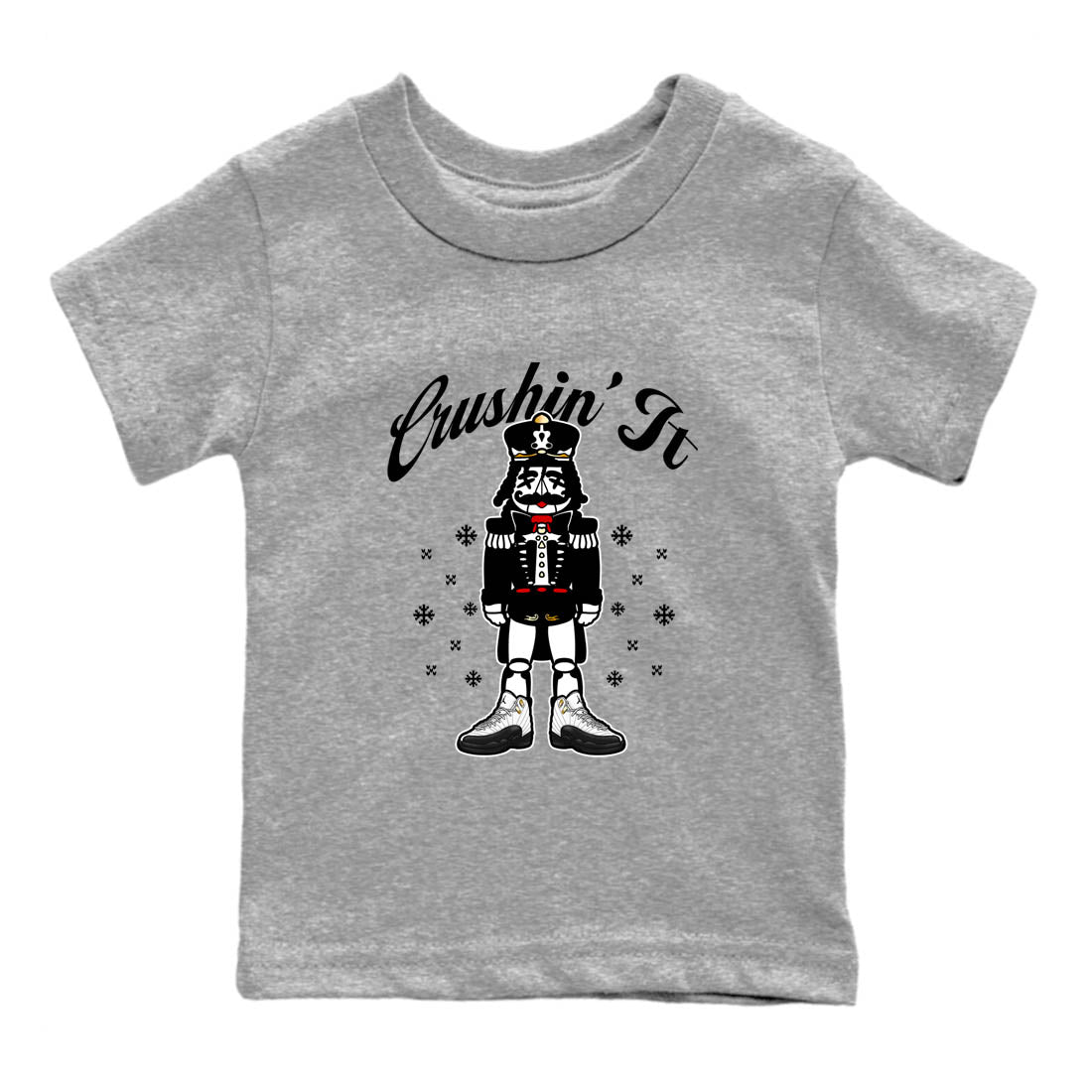 Sneaker Threads – Sneaker Tees To Match Air Jordan 12 Taxi – Crushin' It Youth Graphic Tee Heather Grey 2. Perfect for Jordan releases 2025 colorways.