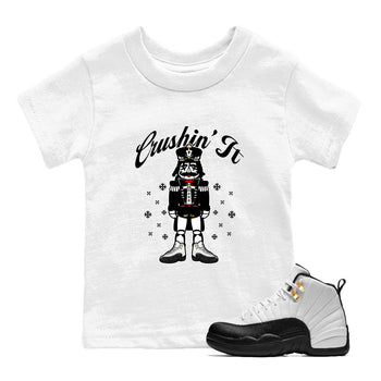 Sneaker Threads – Sneaker Tees To Match Air Jordan 12 Taxi – Crushin' It Youth Graphic Tee White 1. Perfect for Jordan releases 2025 colorways.