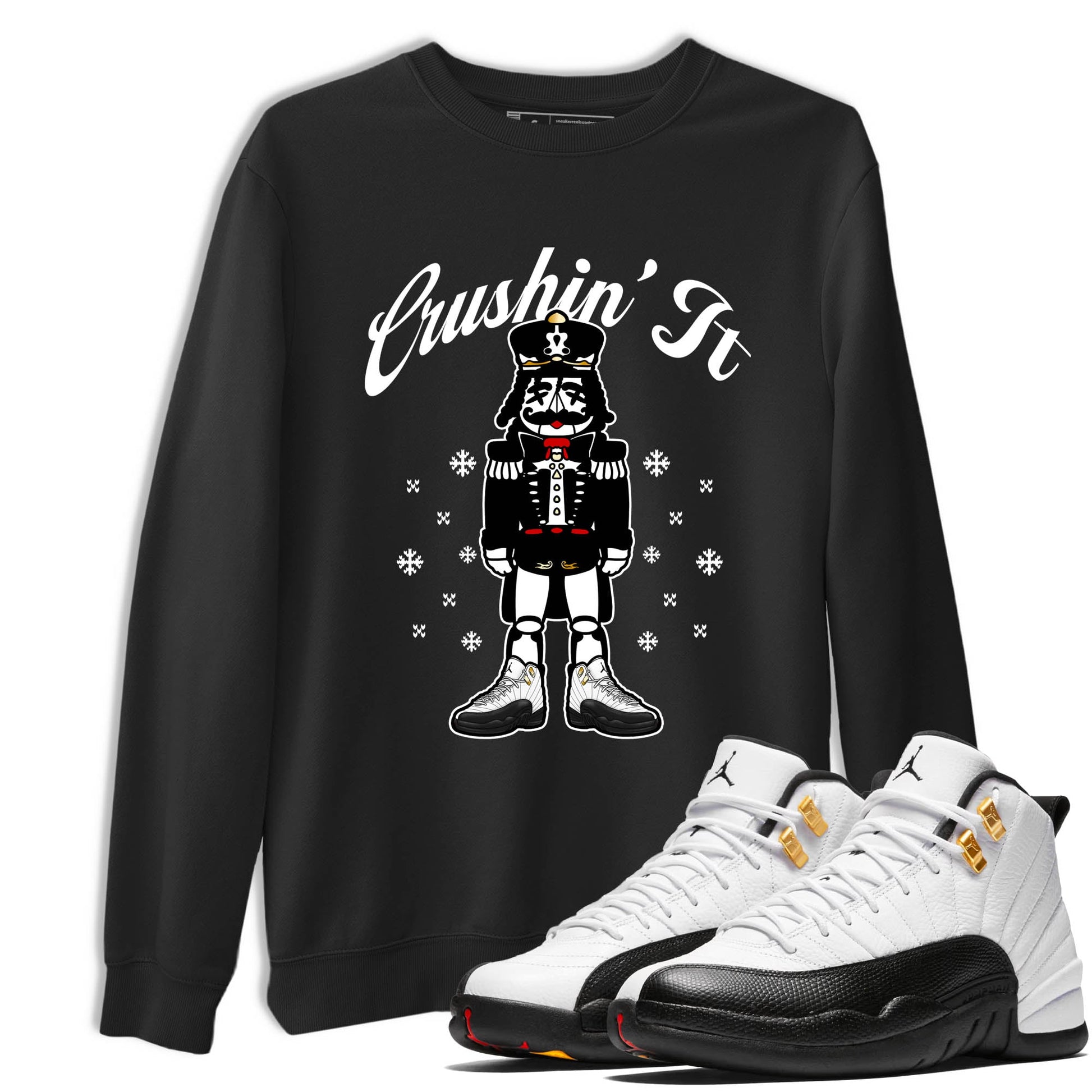 Sneaker Threads – Sneaker Tees To Match Air Jordan 12 Taxi – Crushin' It Graphic Tee Black 1. Perfect for Jordan releases 2025 colorways.