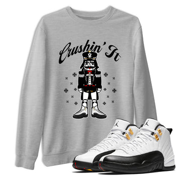 Sneaker Threads – Sneaker Tees To Match Air Jordan 12 Taxi – Crushin' It Graphic Tee Heather Grey 1. Perfect for Jordan releases 2025 colorways.