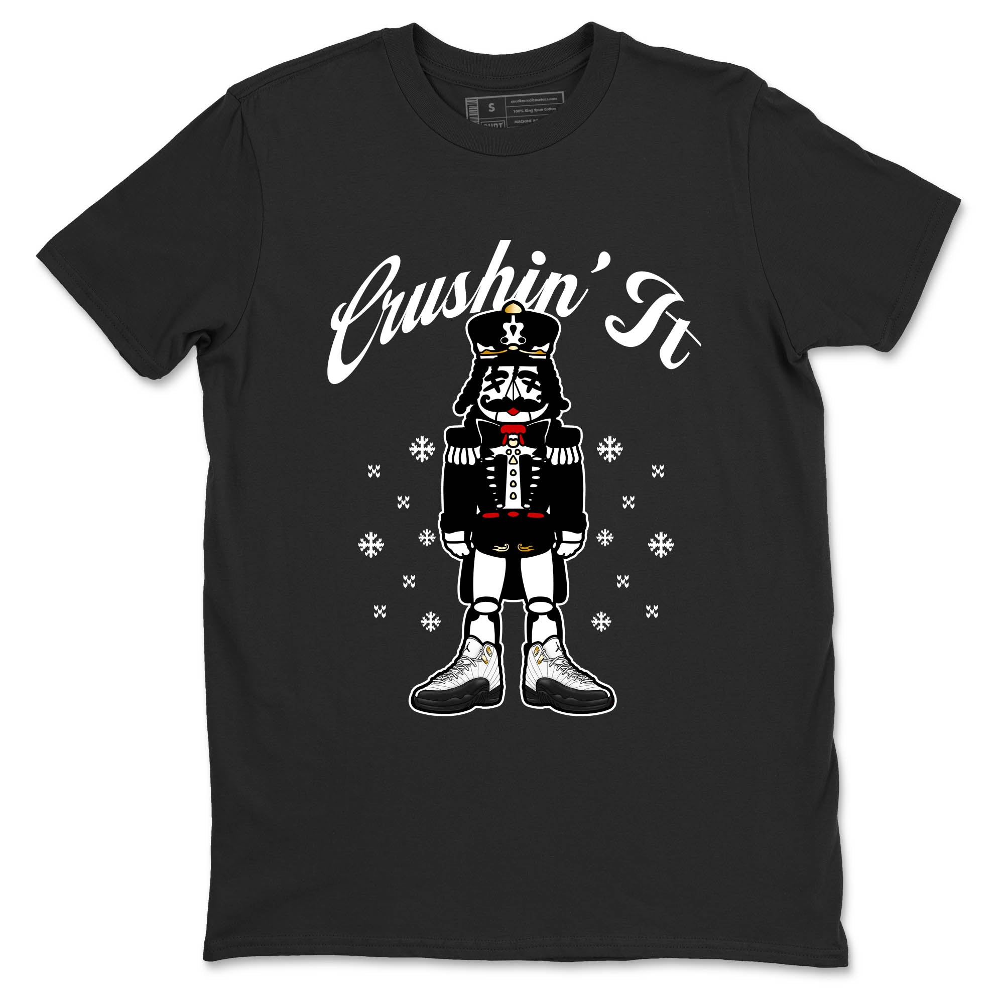 Sneaker Threads – Sneaker Tees To Match Air Jordan 12 Taxi – Crushin' It Graphic Tee Black 2. Perfect for Jordan releases 2025 colorways.