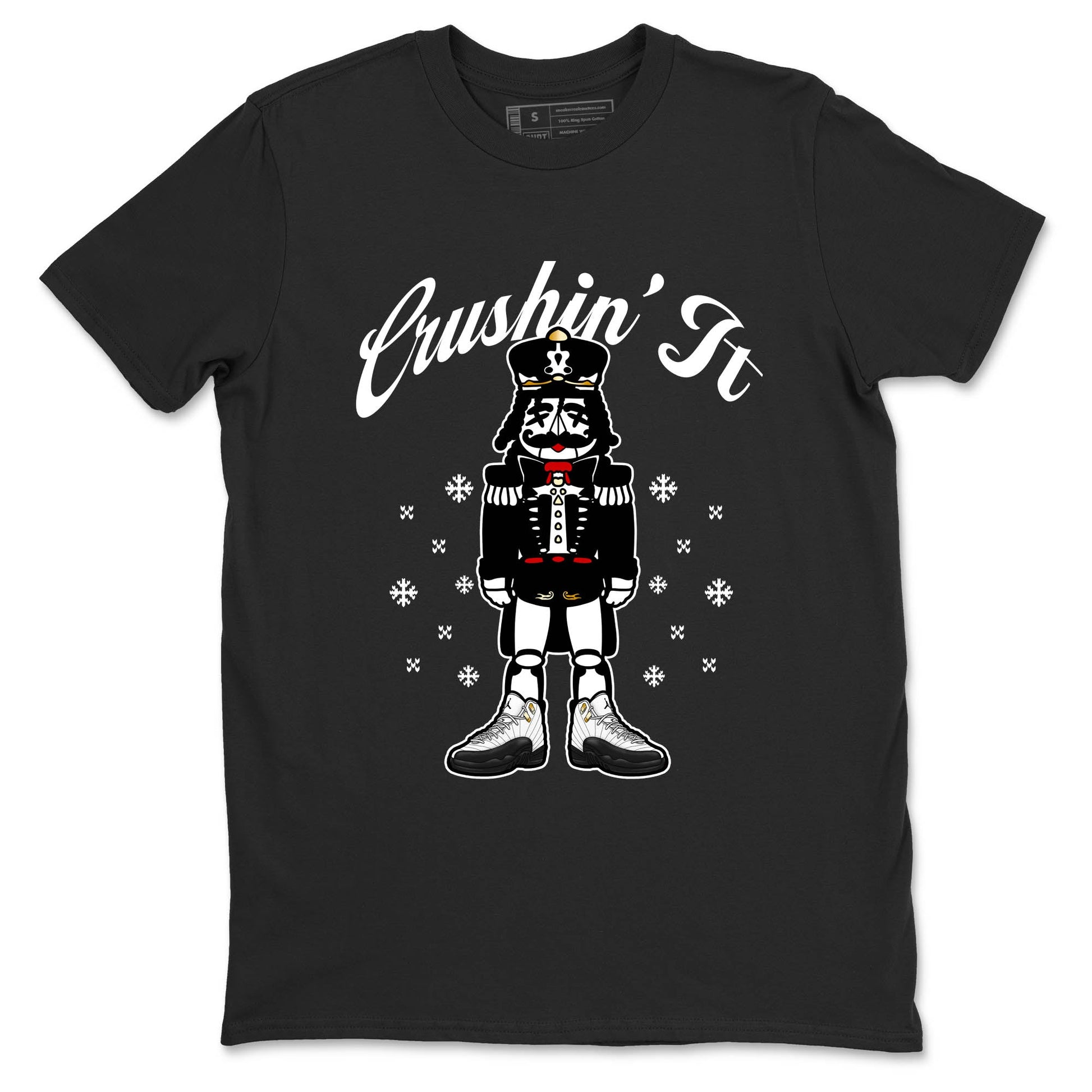 Sneaker Threads – Sneaker Tees To Match Air Jordan 12 Taxi – Crushin' It Graphic Tee Black 2. Perfect for Jordan releases 2025 colorways.