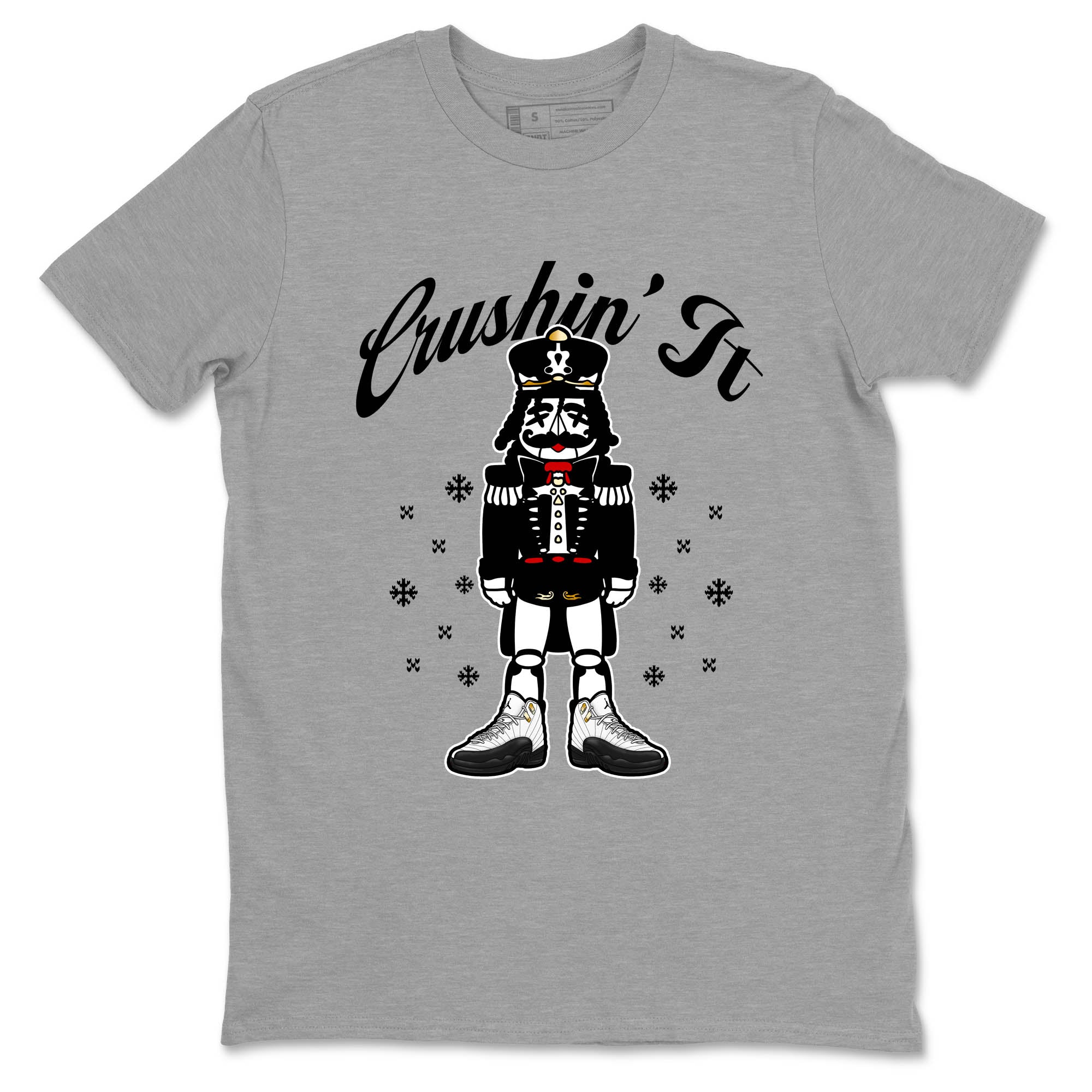 Sneaker Threads – Sneaker Tees To Match Air Jordan 12 Taxi – Crushin' It Graphic Tee Heather Grey 2. Perfect for Jordan releases 2025 colorways.