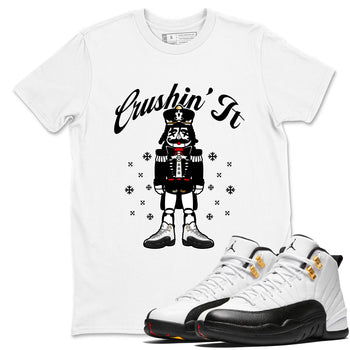 Sneaker Threads – Sneaker Tees To Match Air Jordan 12 Taxi – Crushin' It Graphic Tee White 1. Perfect for Jordan releases 2025 colorways.