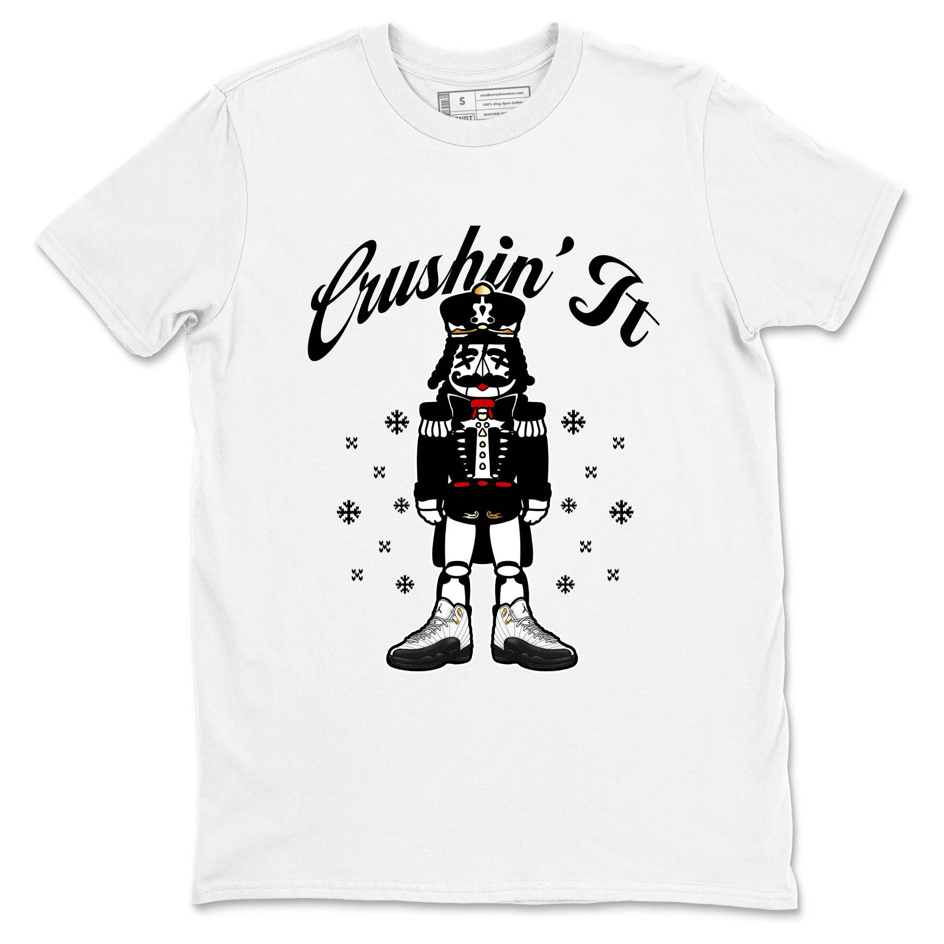 Sneaker Threads – Sneaker Tees To Match Air Jordan 12 Taxi – Crushin' It Graphic Tee White 2. Perfect for Jordan releases 2025 colorways.