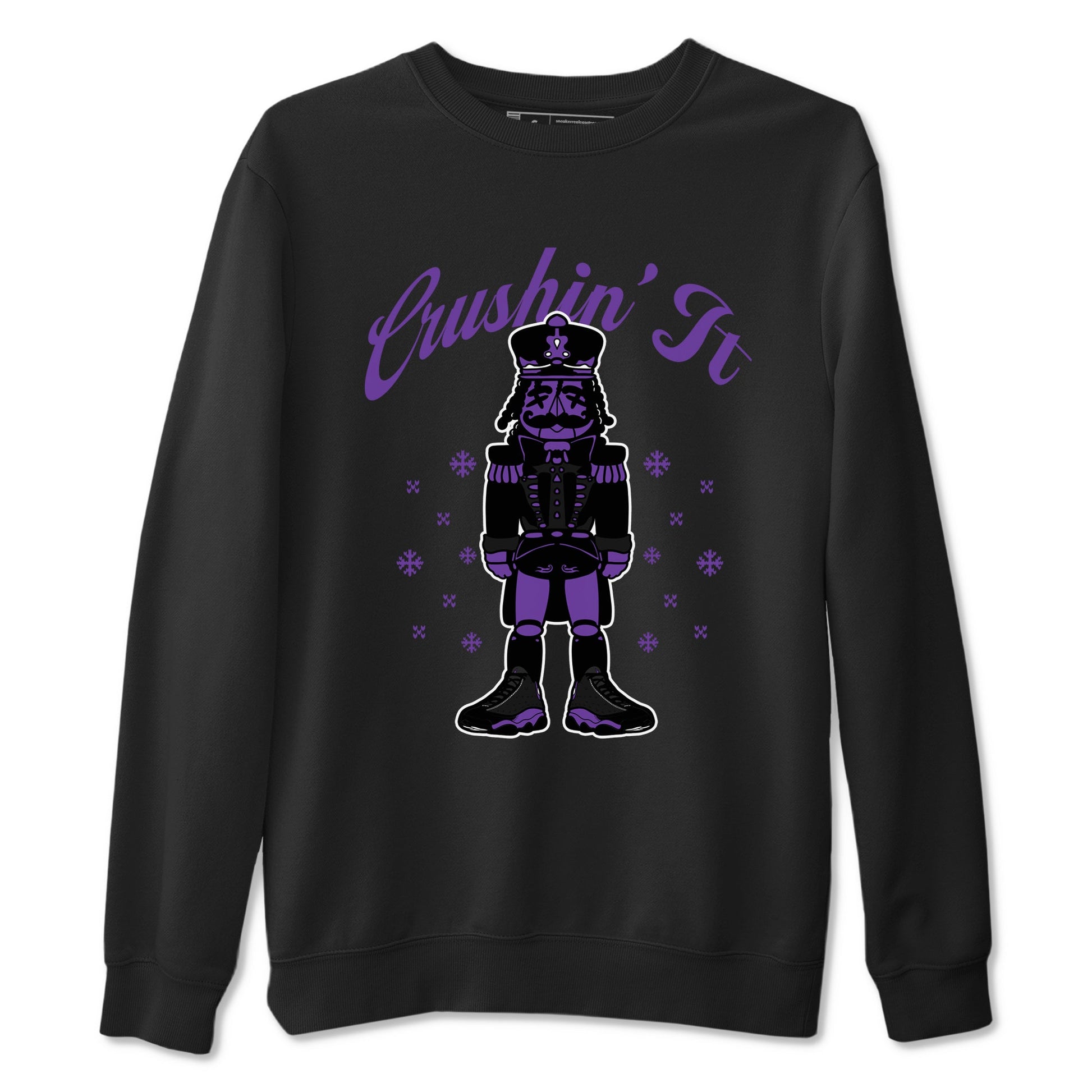 13s Court Purple shirts to match jordans Crushin' It t shirts to match sneakers Air Jordan 13 Retro Court Purple match shoes to clothes SNRT Sneaker Tees unisex cotton Black 2 shirts