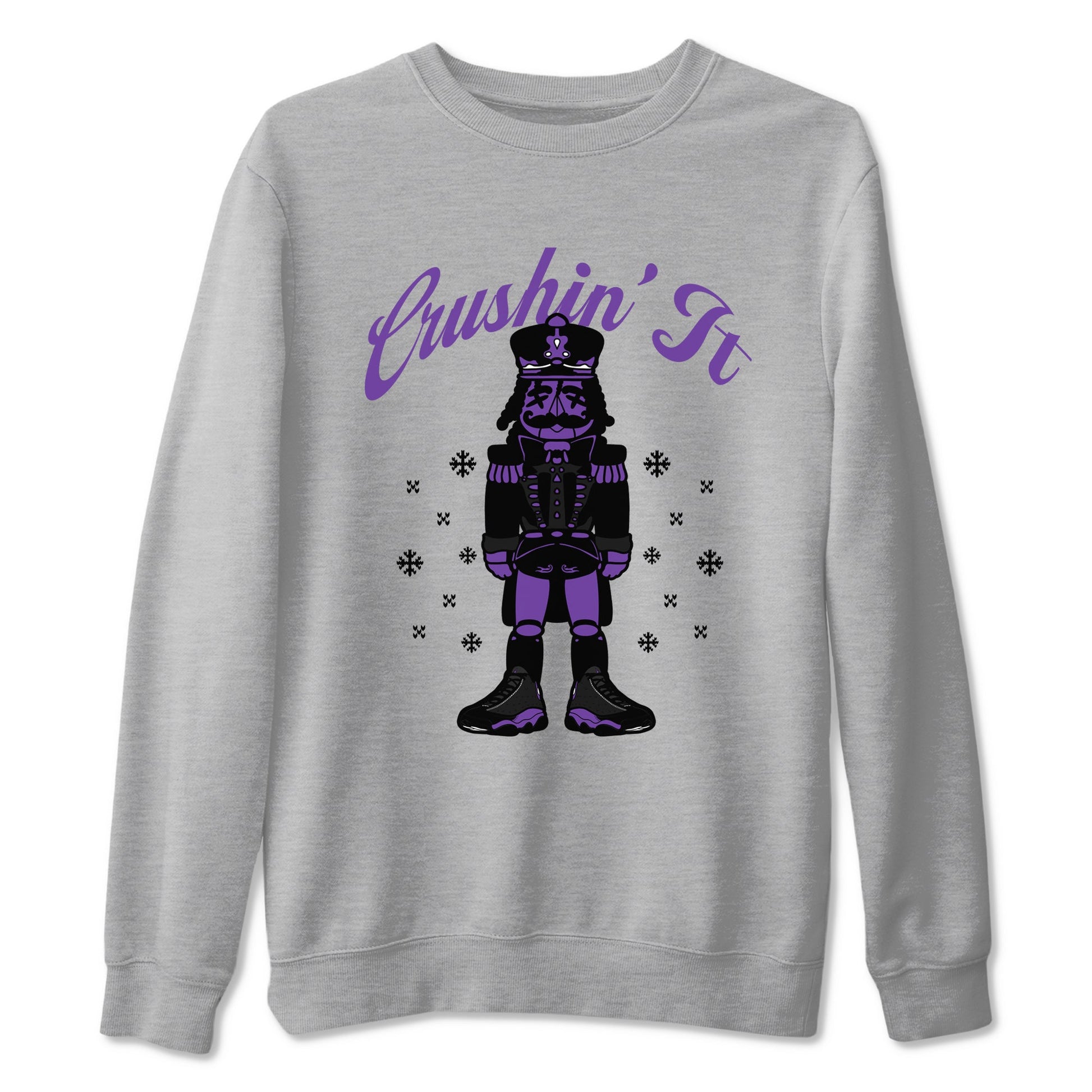 13s Court Purple shirts to match jordans Crushin' It t shirts to match sneakers Air Jordan 13 Retro Court Purple match shoes to clothes SNRT Sneaker Tees unisex cotton Heather Grey 2 shirts